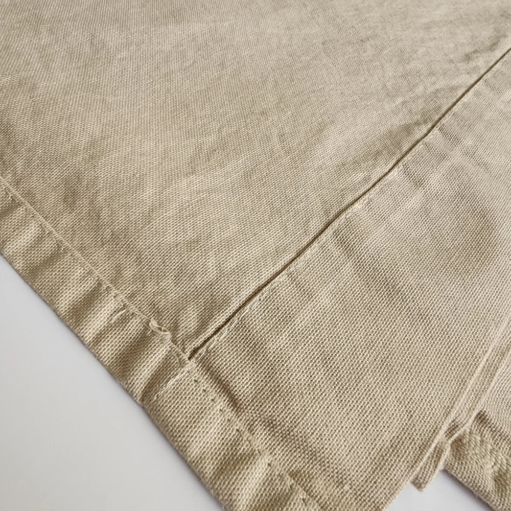West Elm Tan Cotton Canvas Curtains with Silver Grommets (Set Of 3)